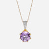 SuperOro 14K Yellow Gold, Amethyst and Diamond Pendant Necklace 60622 - THE SOLIST - SuperOro