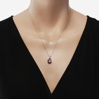 SuperOro 14K Yellow Gold, Amethyst and Diamond Pendant Necklace 60622 - THE SOLIST - SuperOro