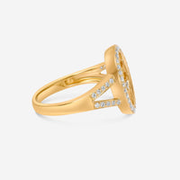 SuperOro 14K Yellow Gold, Diamond Oval Ring 62018 - THE SOLIST - SuperOro