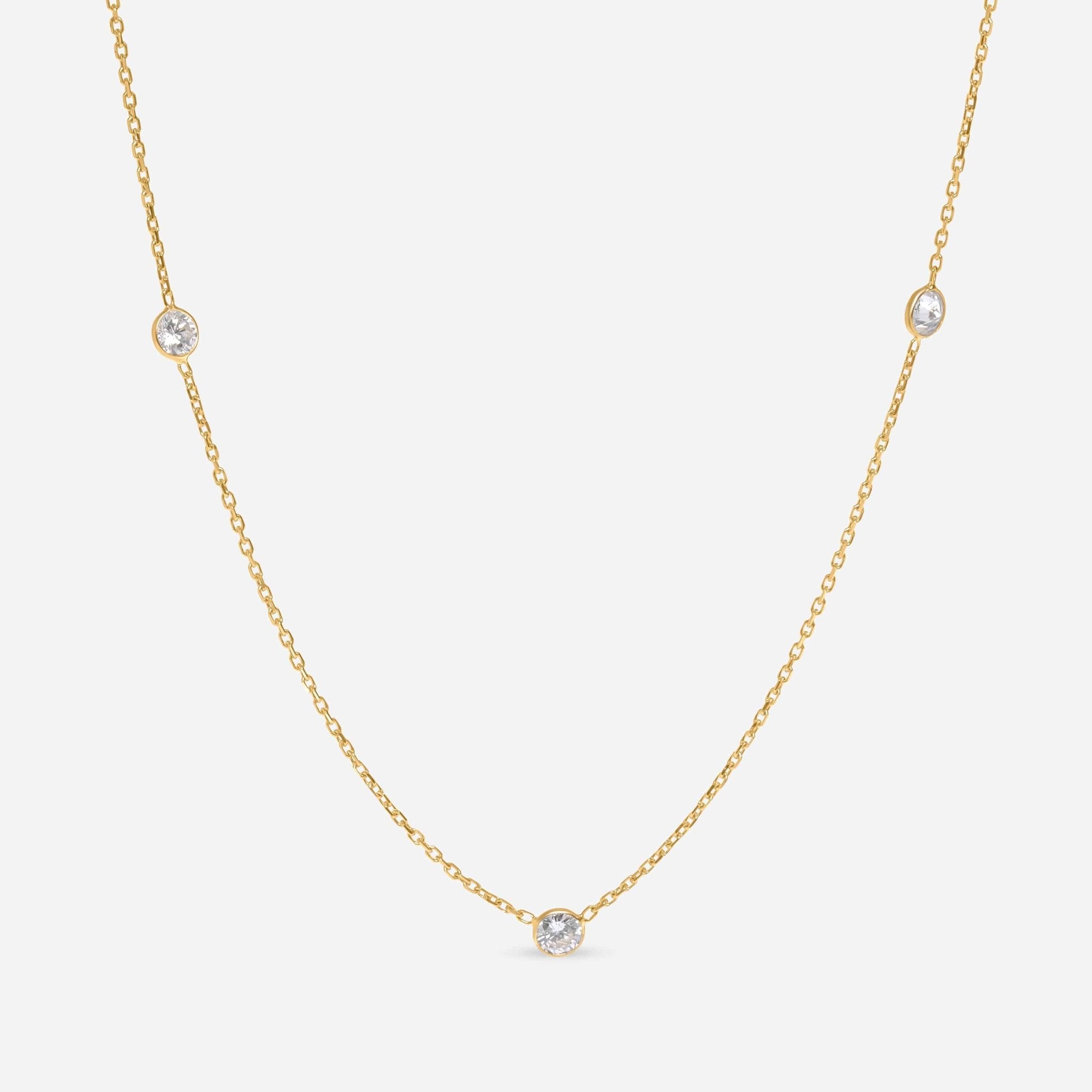 SuperOro 14K Yellow Gold, Diamond Princess Necklace 61467 - THE SOLIST - SuperOro