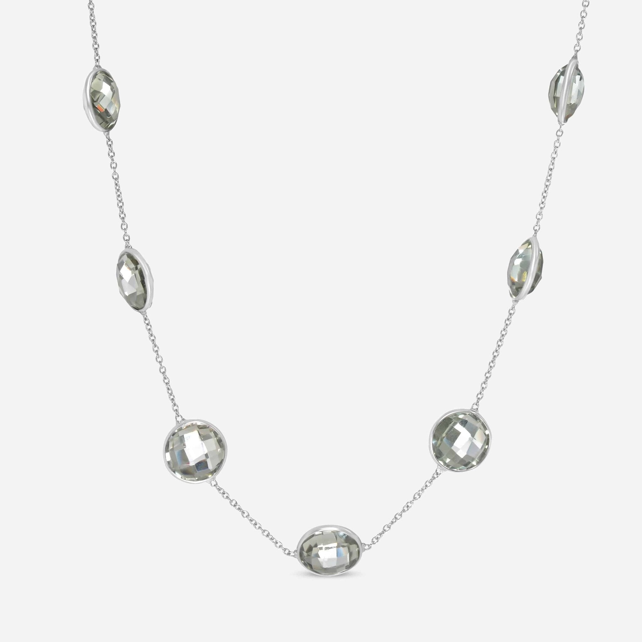 SuperOro 14K Yellow Gold, Green Amethyst Briolette Princess Necklace 63786 - THE SOLIST - SuperOro