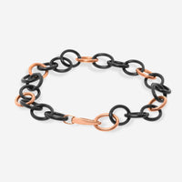 SuperOro 18K Rose Gold and Ceramic Link Bracelet 107770 - THE SOLIST - SuperOro