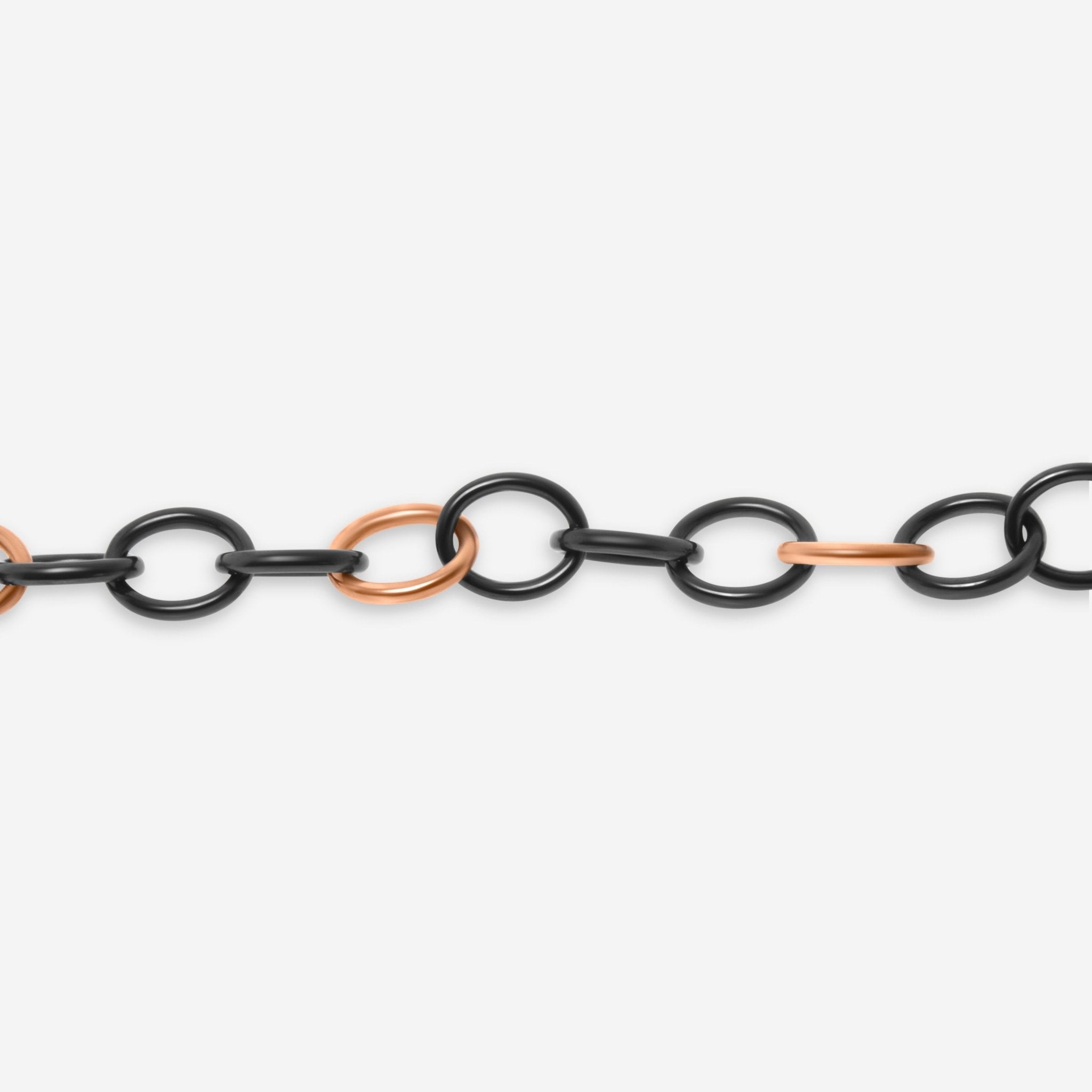 SuperOro 18K Rose Gold and Ceramic Link Bracelet 107770 - THE SOLIST - SuperOro