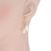 SuperOro 18K Rose Gold, Pink Pearl and Chalcedony Drop Earrings 62634 - THE SOLIST - SuperOro