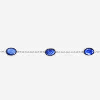 SuperOro 18K White Gold, Blue Sapphire 4.00ct. tw. Princess Necklace 63776 - THE SOLIST - SuperOro