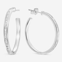 SuperOro 18K White Gold, Diamond 1.57ct. tw. Hoop Earrings 63616 - THE SOLIST - SuperOro