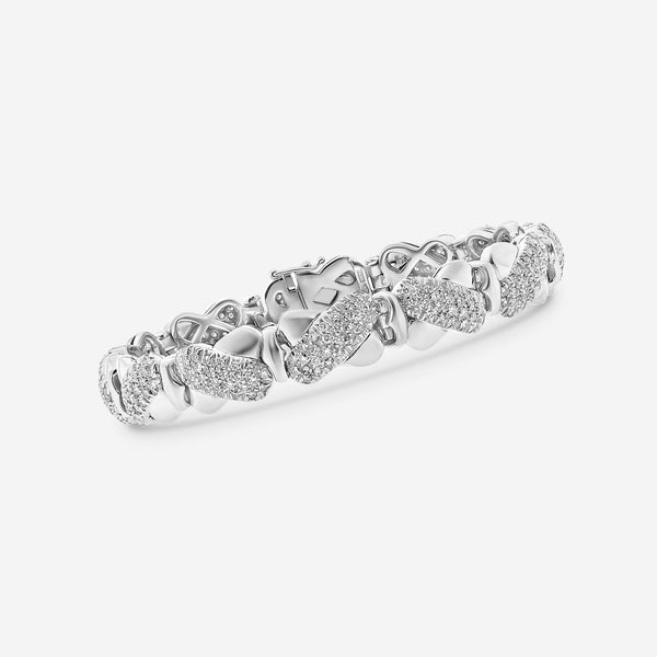 SuperOro 18K White Gold, Diamond 3.45ct. tw. Link Bracelet 63608 - THE SOLIST - SuperOro