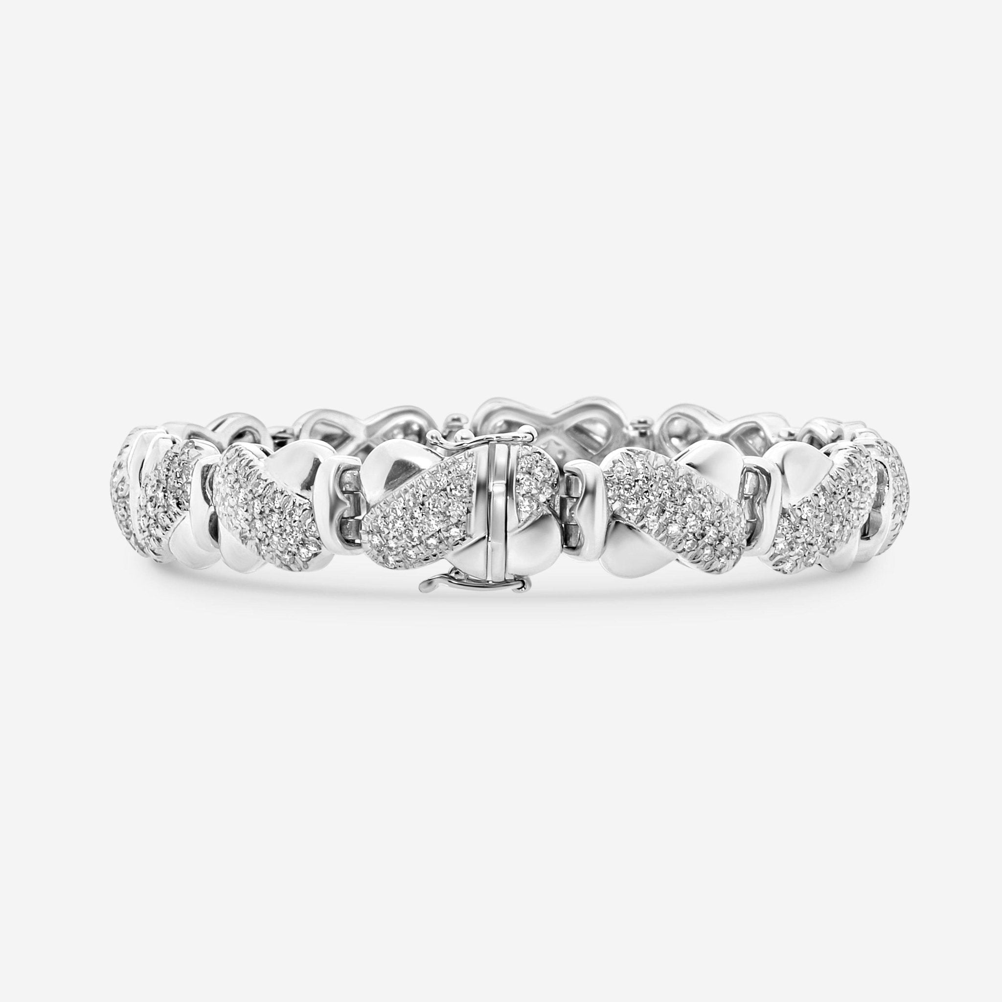 SuperOro 18K White Gold, Diamond 3.45ct. tw. Link Bracelet 63608 - THE SOLIST - SuperOro