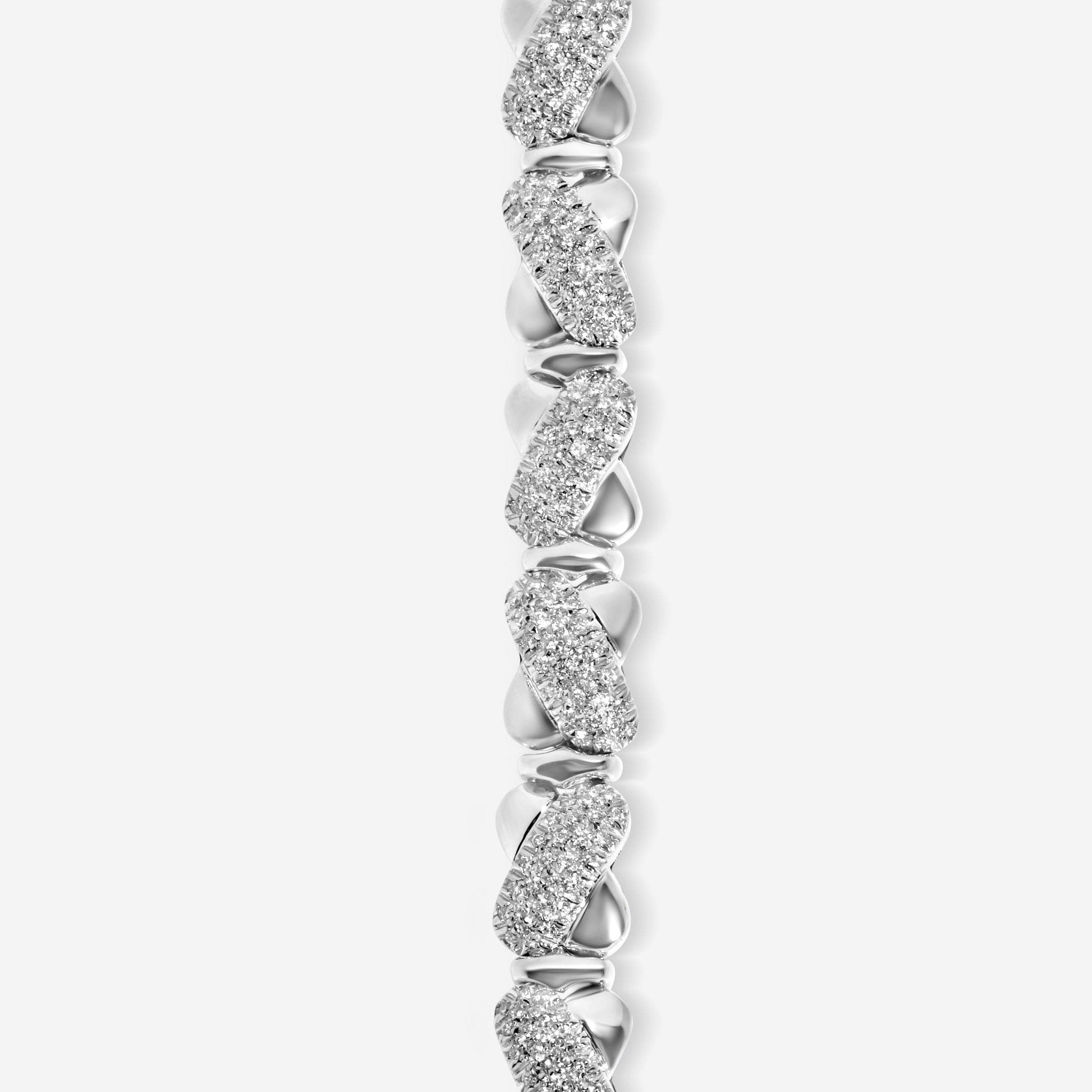 SuperOro 18K White Gold, Diamond 3.45ct. tw. Link Bracelet 63608 - THE SOLIST - SuperOro