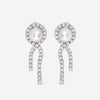 SuperOro 18K White Gold, Diamond 3.67ct. tw. and Pearl Drop Earrings 61614 - THE SOLIST - SuperOro