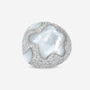 SuperOro 18K White Gold, Diamond 4.07ct. tw. and Mother Of Pearl Statement Ring 63706 - THE SOLIST - SuperOro