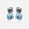 SuperOro 18K White Gold, Diamond and Blue Topaz Drop Earrings - THE SOLIST - SuperOro