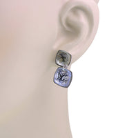 SuperOro 18K White Gold, Diamond and Blue Topaz Drop Earrings - THE SOLIST - SuperOro