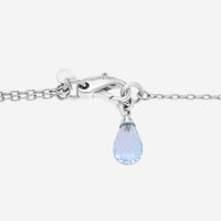 SuperOro 18K White Gold, Diamond and Blue Topaz Princess Necklace 62615 - THE SOLIST - SuperOro