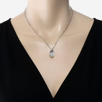 SuperOro 18K White Gold, Diamond and Prasiolite Pendant Necklace - THE SOLIST - SuperOro