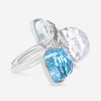 SuperOro 18K White Gold, Diamond and Quartz Gemstone Ring 62690 - THE SOLIST - SuperOro