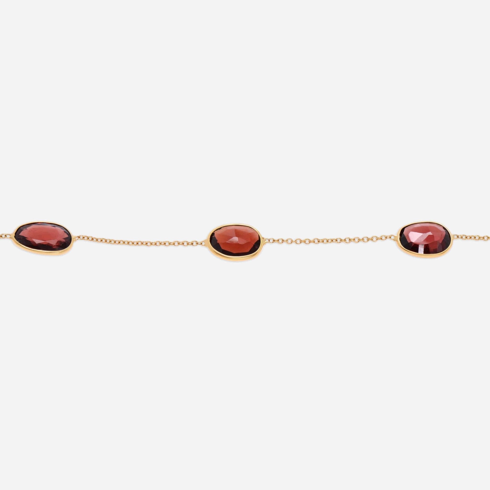 SuperOro 18K Yellow Gold, Garnet Princess Necklace 60640 - THE SOLIST - SuperOro