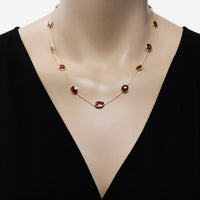 SuperOro 18K Yellow Gold, Garnet Princess Necklace 60640 - THE SOLIST - SuperOro