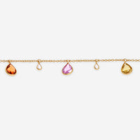 SuperOro 18K Yellow Gold, Multi Sapphire 3.00ct. tw. and Diamond Princess Necklace 64694 - THE SOLIST - SuperOro