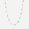 SuperOro 18K Yellow Gold, Multi Sapphire 4.50ct. tw. Princess Necklace 63774 - THE SOLIST - SuperOro