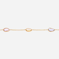 SuperOro 18K Yellow Gold, Multi Sapphire 4.50ct. tw. Princess Necklace - THE SOLIST - SuperOro