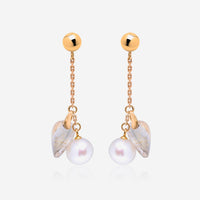 SuperOro 18K Yellow Gold, Pearl and Faceted Quartz Drop Earrings - THE SOLIST - SuperOro