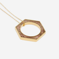 SuperOro 18K Yellow Gold, Strawberry Quartz Pendant Necklace 64178 - THE SOLIST - SuperOro