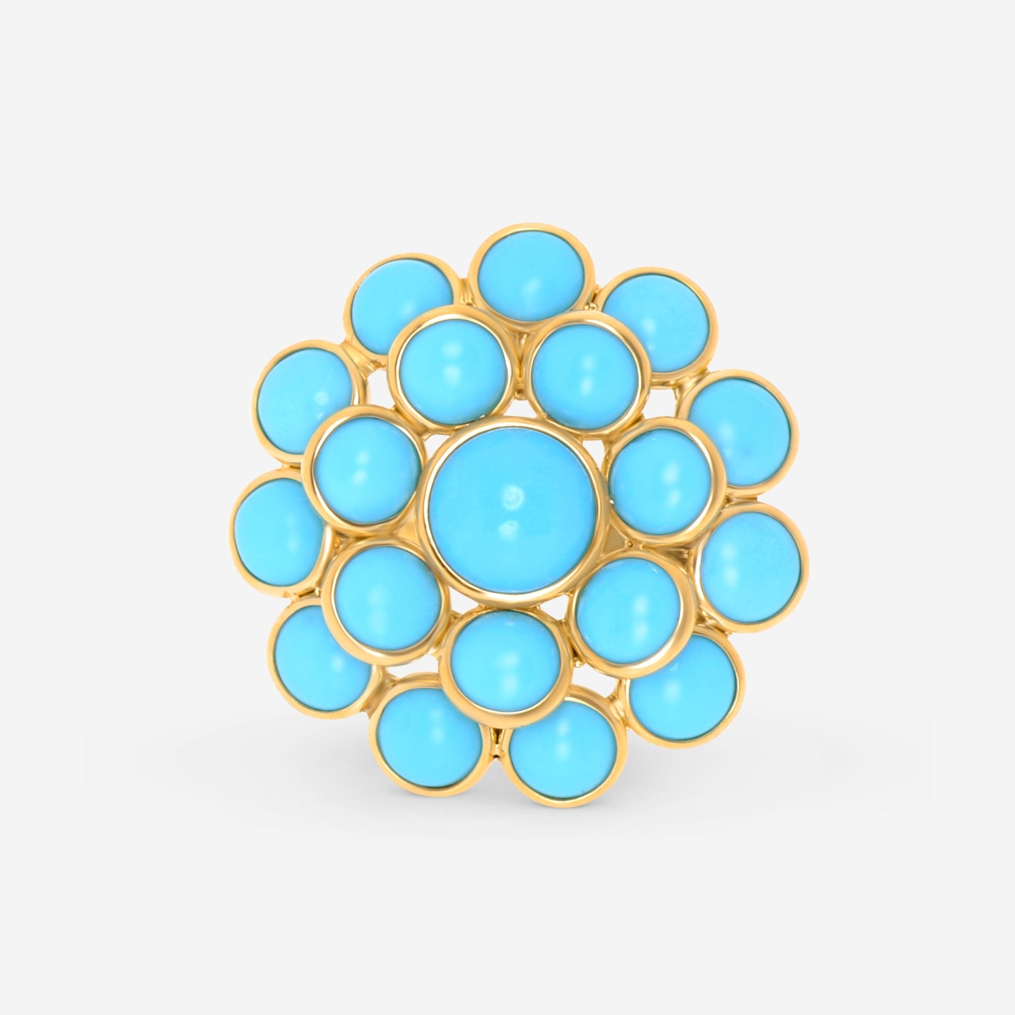 SuperOro 18K Yellow Gold, Turquoise Statement Ring - THE SOLIST - SuperOro