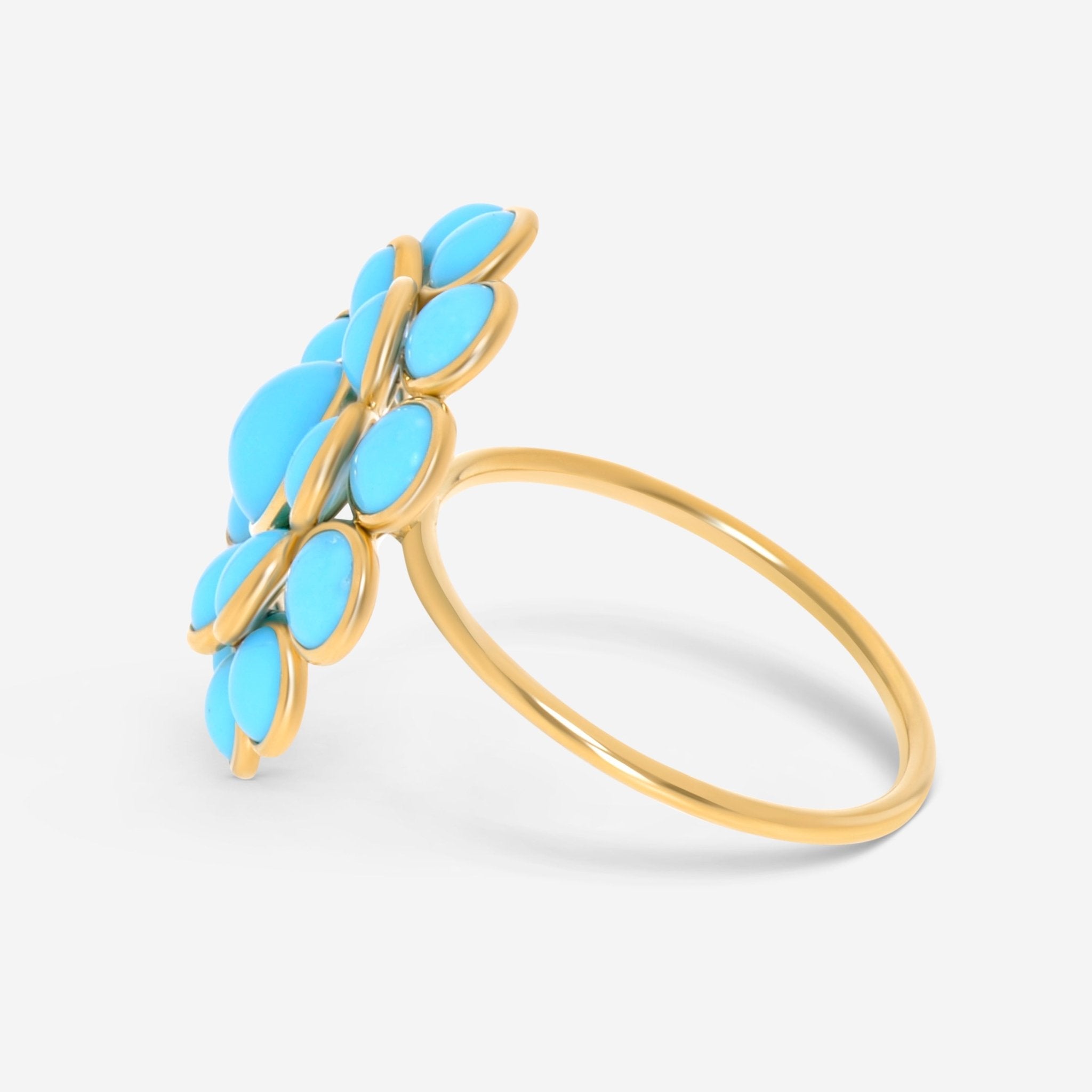 SuperOro 18K Yellow Gold, Turquoise Statement Ring - THE SOLIST - SuperOro