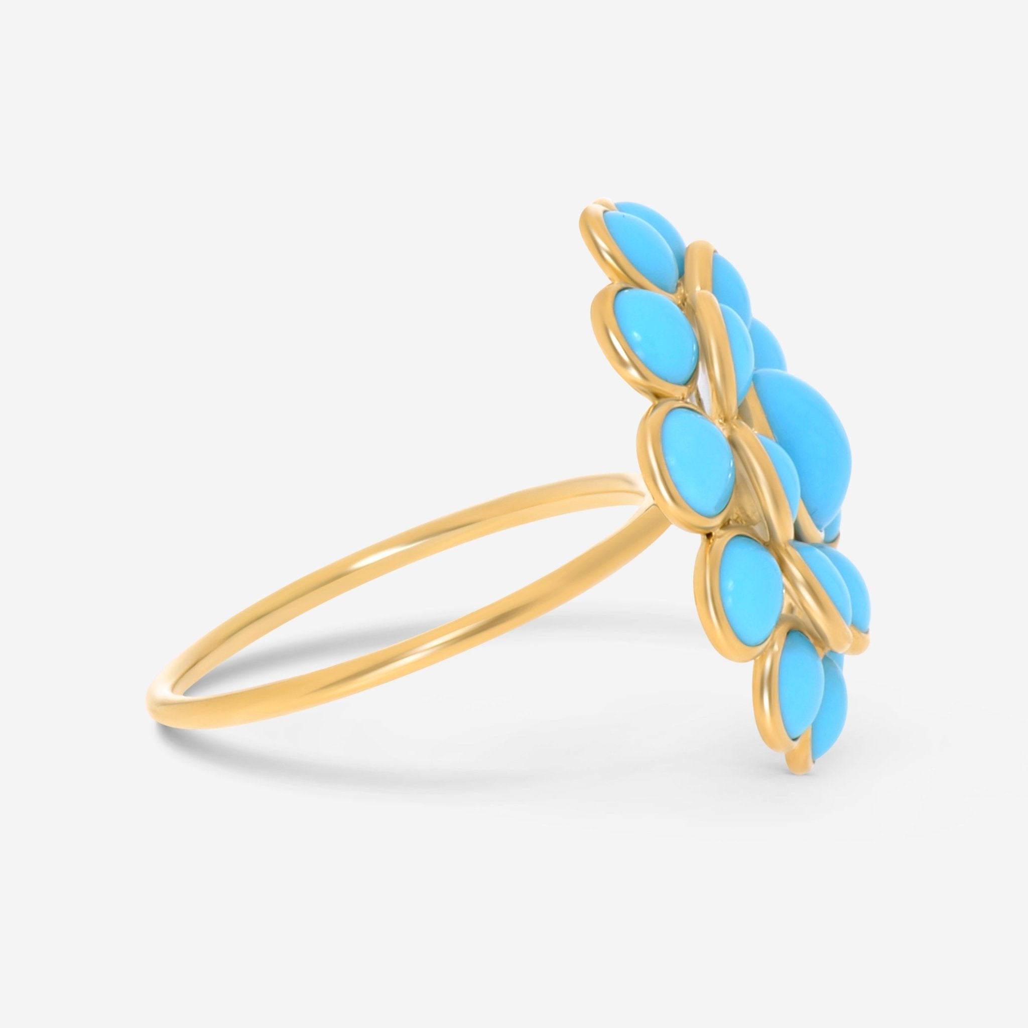 SuperOro 18K Yellow Gold, Turquoise Statement Ring - THE SOLIST - SuperOro