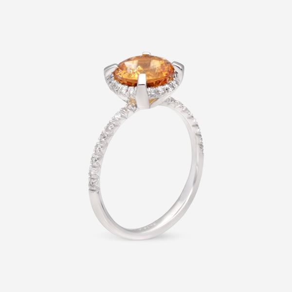 SuperOro Aida 18K White Gold Diamond & Citrine Statement Ring AIDA/A001orange - THE SOLIST - SuperOro