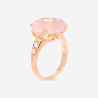 SuperOro Artu 18K Rose Gold Diamond & Rose Quartz Statement Ring ARTU/A004 - THE SOLIST - SuperOro