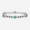 SuperOro Bam 18K White Gold Black Diamond & Emerald Band Ring BAM/A01NS - THE SOLIST - SuperOro