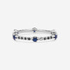 SuperOro Bam 18K White Gold Black Diamond & Sapphire Band Ring BAM/A01NZ - THE SOLIST - SuperOro