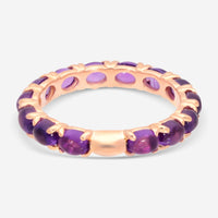 SuperOro Capri 18K Rose Gold Dark Amethyst Band Ring CAPRI/A011 - THE SOLIST - SuperOro