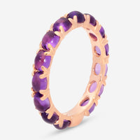 SuperOro Capri 18K Rose Gold Dark Amethyst Band Ring CAPRI/A011 - THE SOLIST - SuperOro