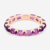 SuperOro Capri 18K Rose Gold Dark Amethyst Band Ring CAPRI/A011 - THE SOLIST - SuperOro