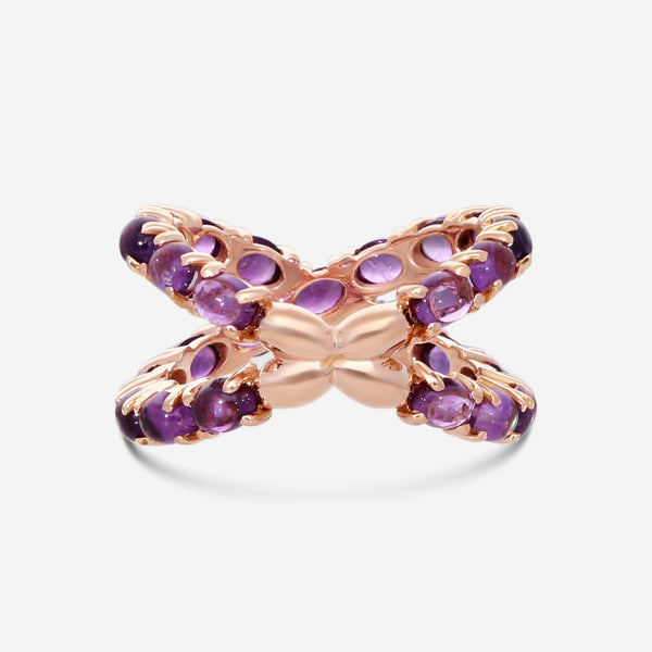 SuperOro Capri 18K Rose Gold Dark Amethyst Ring Sz. 7 CAPRI/A032 - THE SOLIST - SuperOro