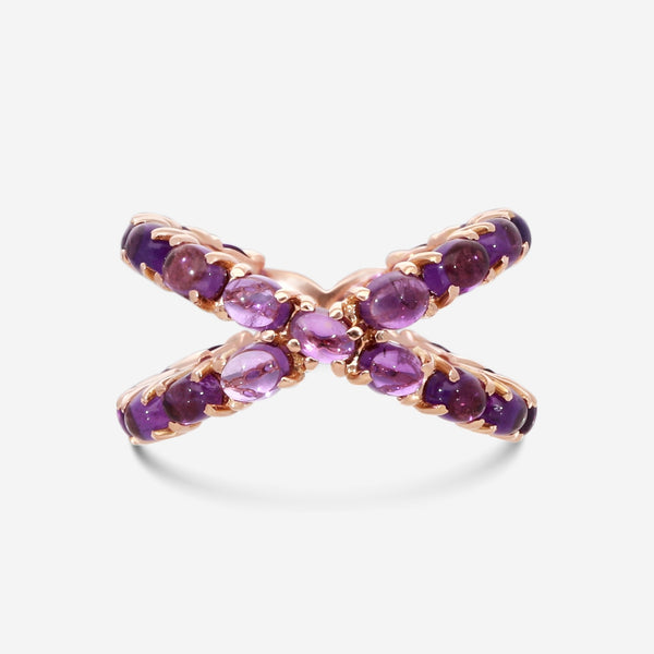 SuperOro Capri 18K Rose Gold Dark Amethyst Ring Sz. 7 CAPRI/A032 - THE SOLIST - SuperOro