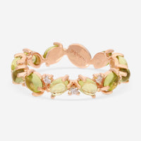 SuperOro Capri 18K Rose Gold Diamond & Peridot Band Ring CAPRI/A034 - THE SOLIST - SuperOro