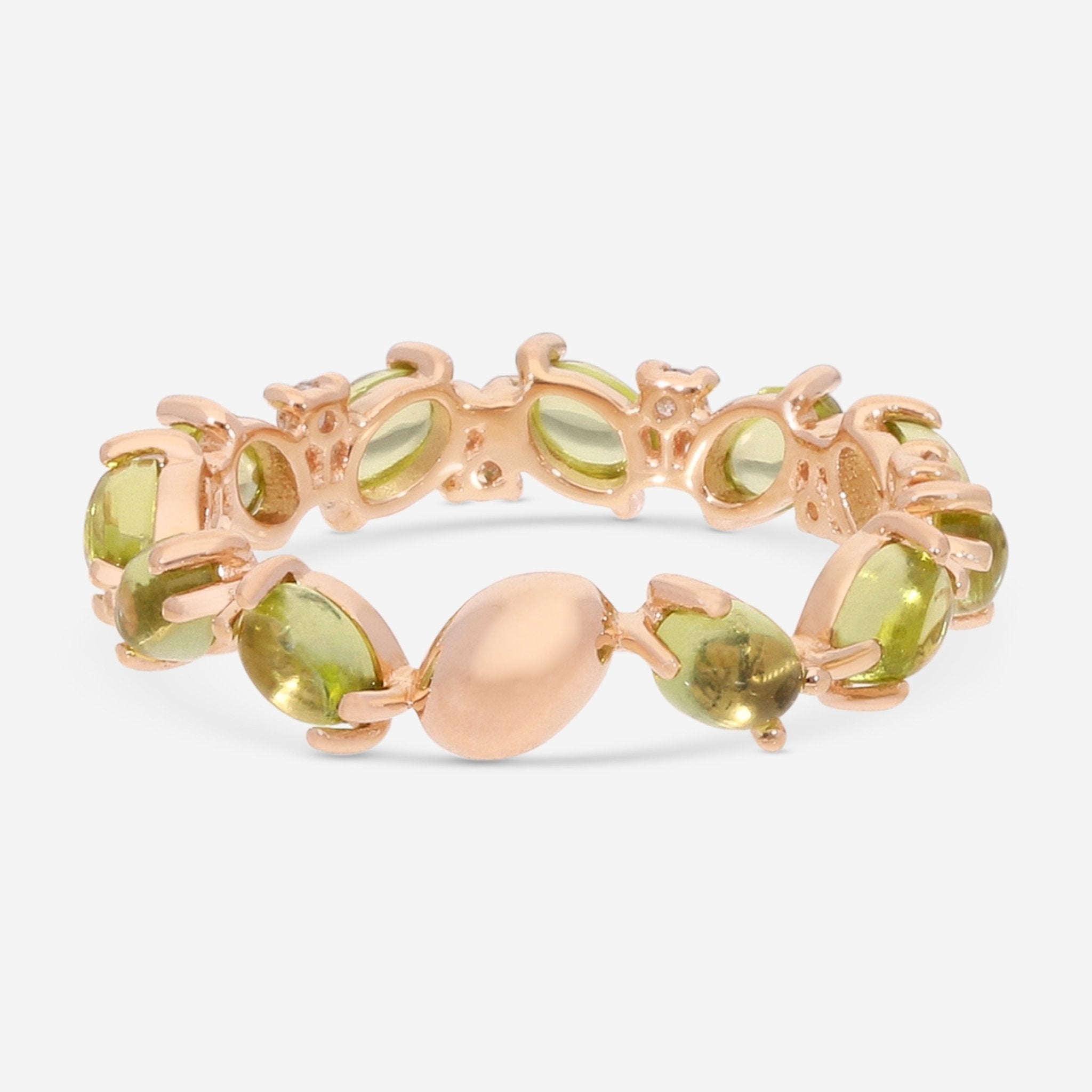 SuperOro Capri 18K Rose Gold Diamond & Peridot Band Ring CAPRI/A034 - THE SOLIST - SuperOro