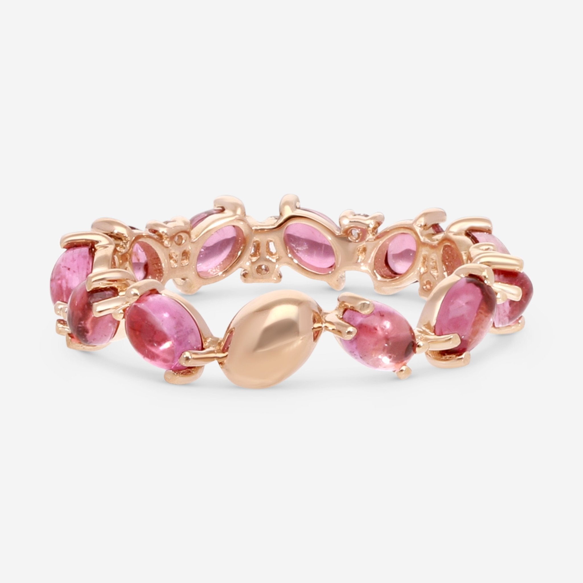 SuperOro Capri 18K Rose Gold Diamond & Pink Tourmaline Ring Sz. 7 CAPRI/A034pink - THE SOLIST - SuperOro