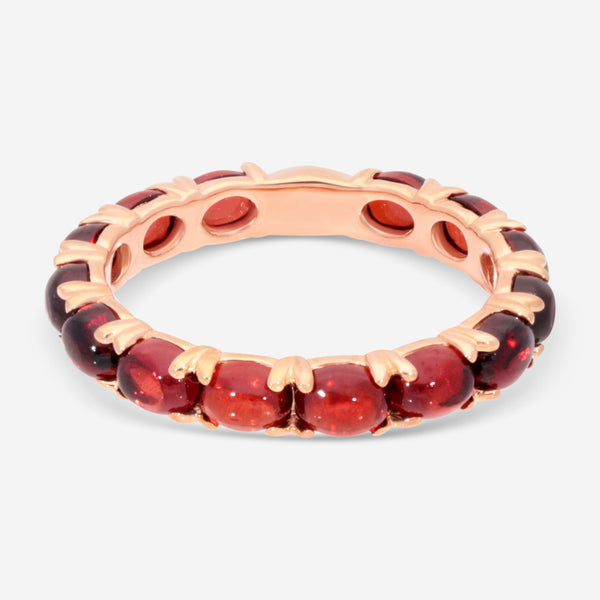 SuperOro Capri 18K Rose Gold Red Rhodolite Garnet Band Ring CAPRI/A011 - THE SOLIST - SuperOro