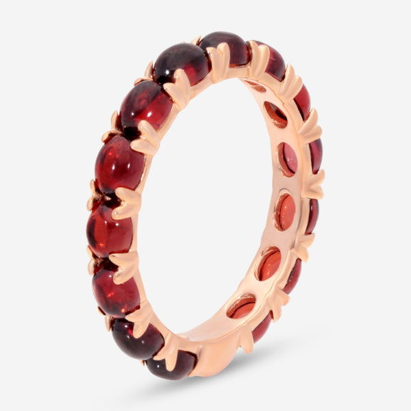 SuperOro Capri 18K Rose Gold Red Rhodolite Garnet Band Ring CAPRI/A011 - THE SOLIST - SuperOro