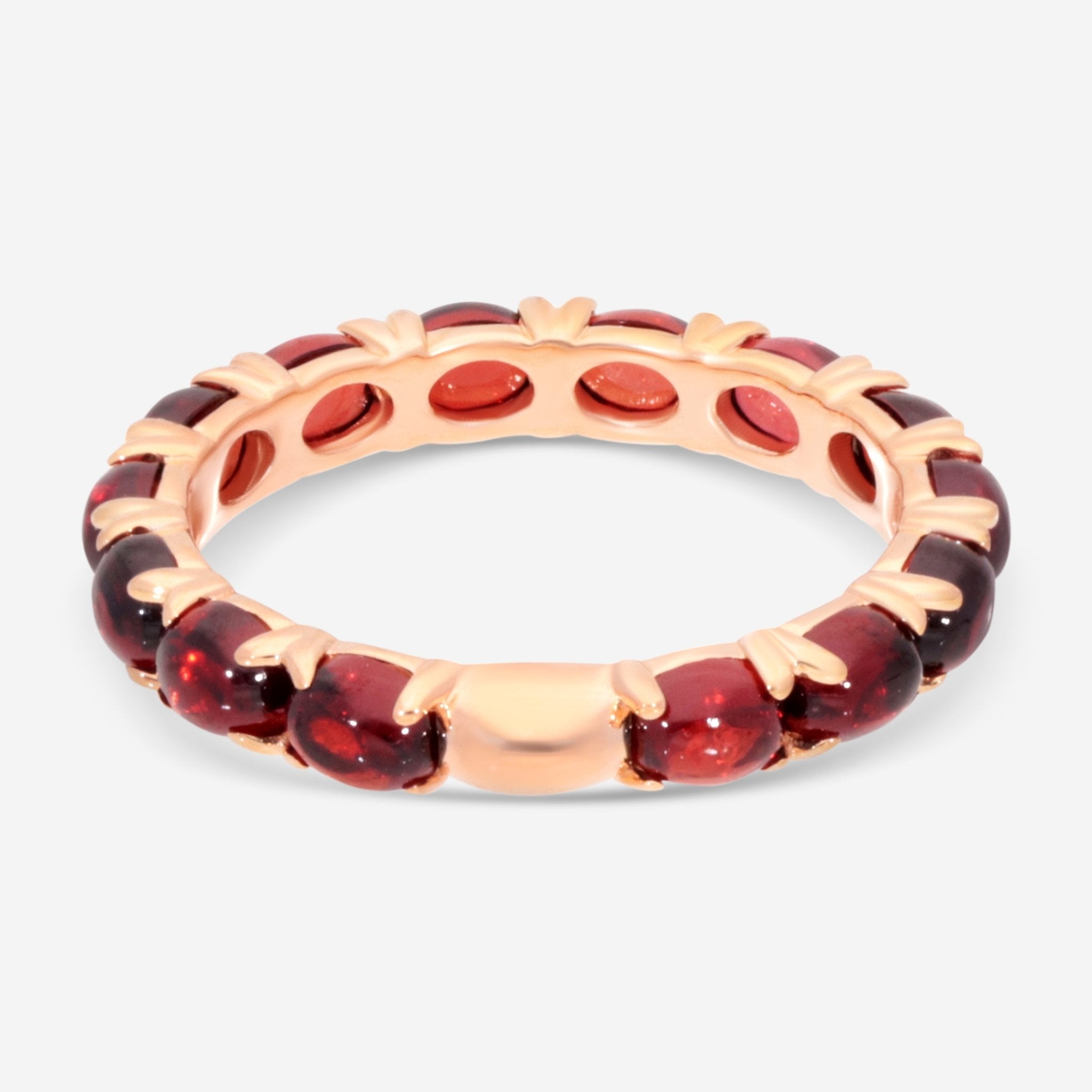 SuperOro Capri 18K Rose Gold Red Rhodolite Garnet Band Ring CAPRI/A011 - THE SOLIST - SuperOro