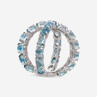 SuperOro Capri 18K White Gold Blue Topaz Ring Sz. 7 CAPRI/A032blue - THE SOLIST - SuperOro