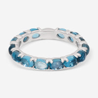 SuperOro Capri 18K White Gold London Blue Topaz Band Ring CAPRI/A011 - THE SOLIST - SuperOro