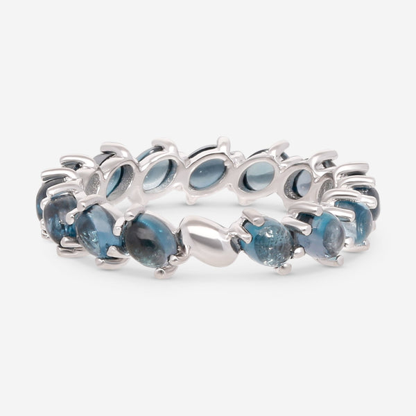 SuperOro Capri 18K White Gold London Blue Topaz Ring Sz. 7 CAPRI/A033darkblue - THE SOLIST - SuperOro