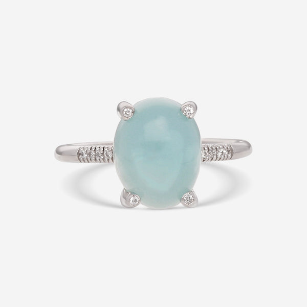 SuperOro Dalia 18K White Gold Diamond & Blue Chalcedony Ring DALIA/A011 - THE SOLIST - SuperOro