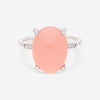 SuperOro Dalia 18K White Gold Diamond & Rose Chalcedony Statement Ring DALIA/A012 - THE SOLIST - SuperOro